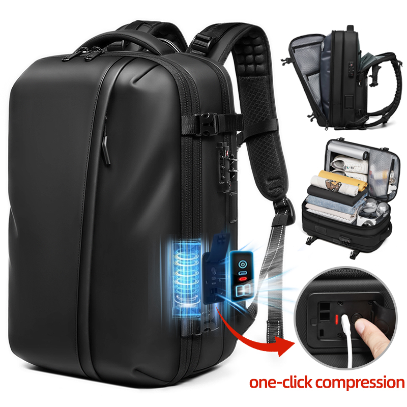 Laptop Backpack Anti Theft - Мужской дорожный рюкзак с вакуумной компрессией